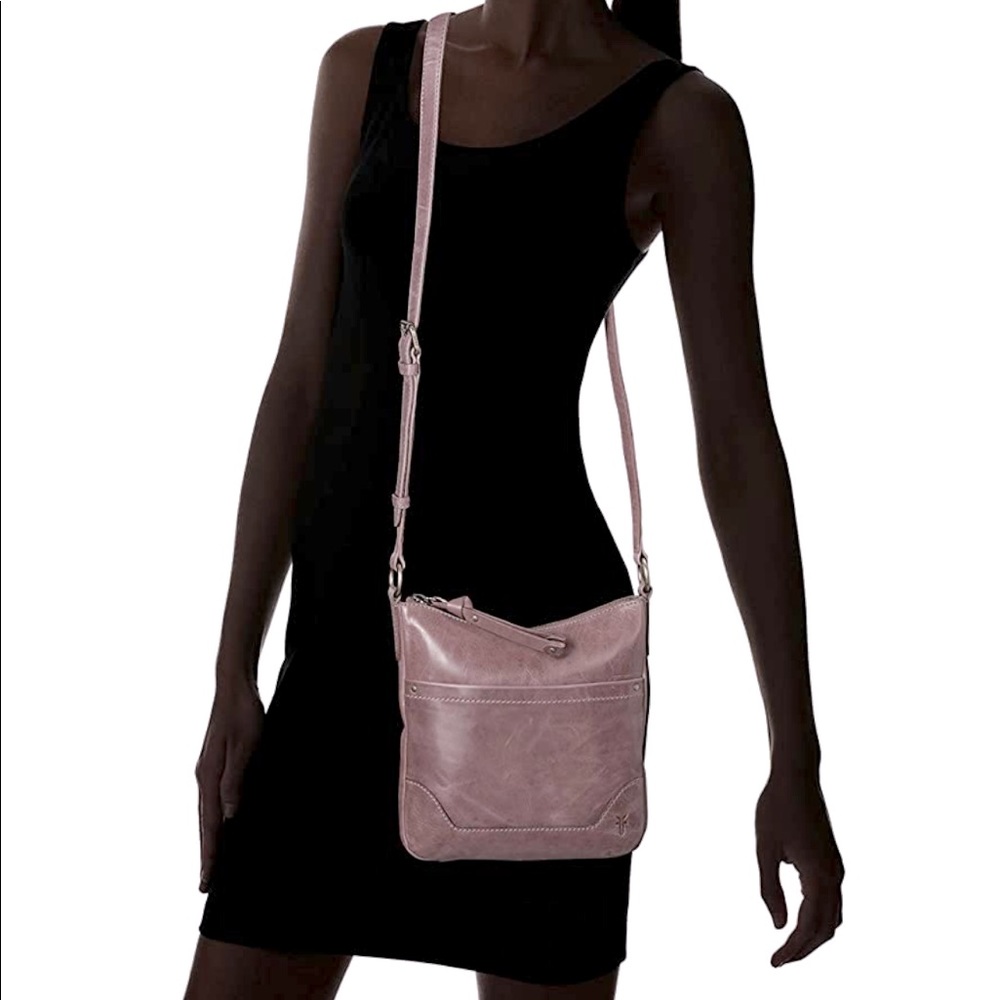 💜 Frye - Melissa Swing Pack Zip Crossbody Bag in Color Amethyst - Picture 3 of 16